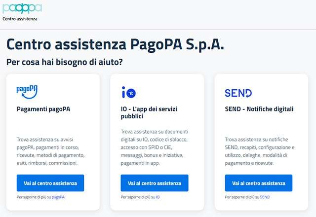 Il nuovo Centro assistenza di PagoPA