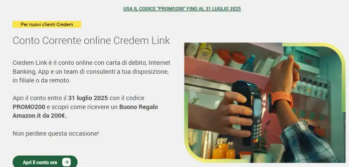 credem link conto promo