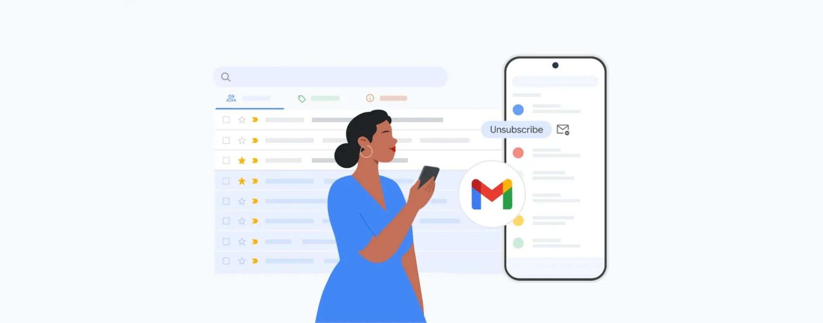 Gmail cancella tutte le iscrizioni con un clic, basta spam