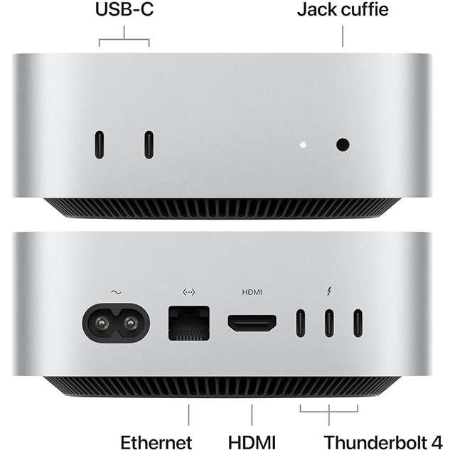 Il design del Mac mini con chip Apple M4