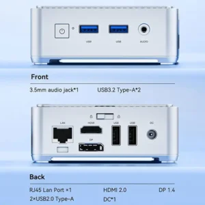 NiPoGi E2: le porte di connessione del Mini PC