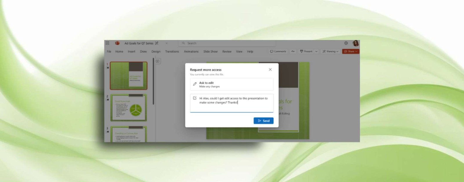 Office online: arriva il pulsante per chiedere i permessi di modifica
