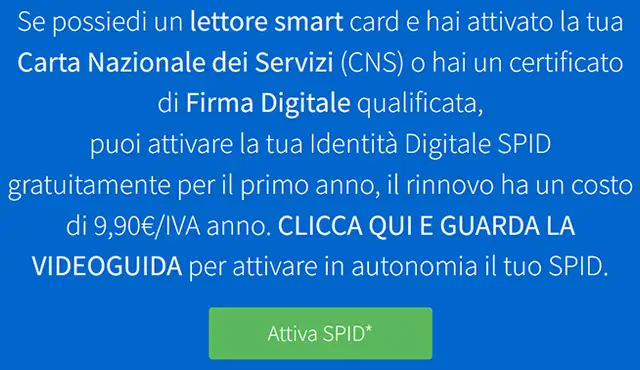 Il sito ufficiale di Register.it conferma lo SPID a pagamento