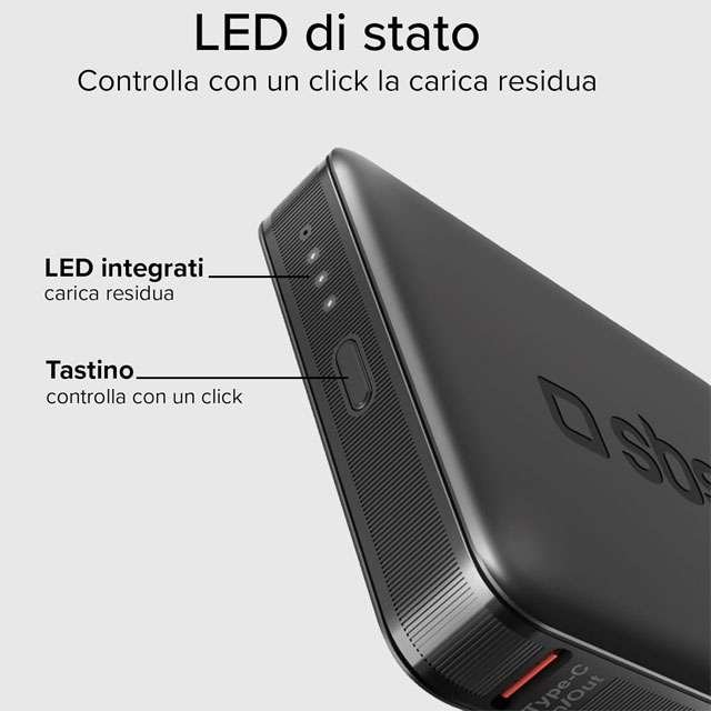 Le caratteristiche del powerbank da 5.000 della gamma SBS NanoTube