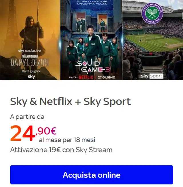 L'offerta Sky & Netflix + Sky Sport