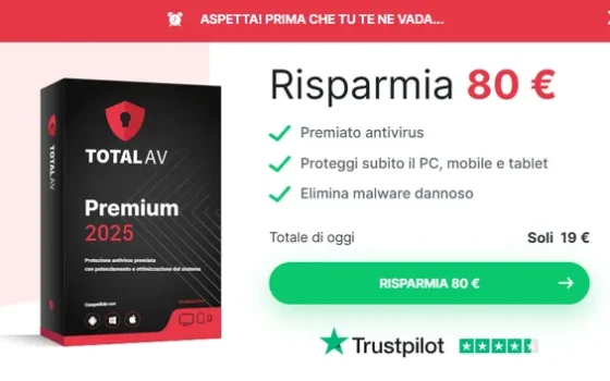 Antivirus semplice ed efficace: l’offerta TotalAV da non perdere con l'Ultra Deal da 19€