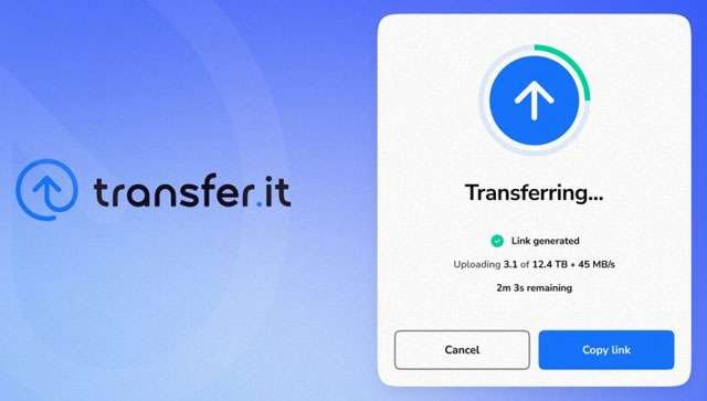 L'interfaccia di Transfer.it