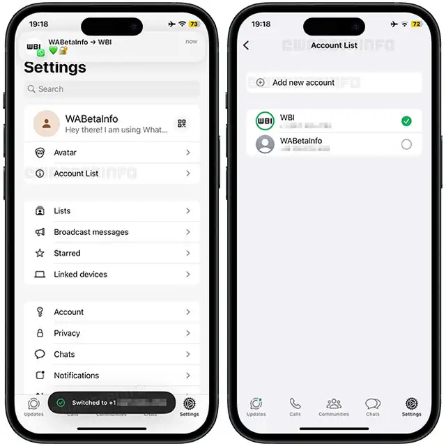 Lo switch tra diversi account su WhatsApp per iOS