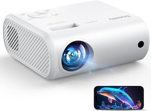 Mini Proiettore Portatile Videoproiettore 4k – Proiettore da 15000 Lux Supporta Mirroring Dello Schermo Cablato, Compatibile con TV Stick/iOS