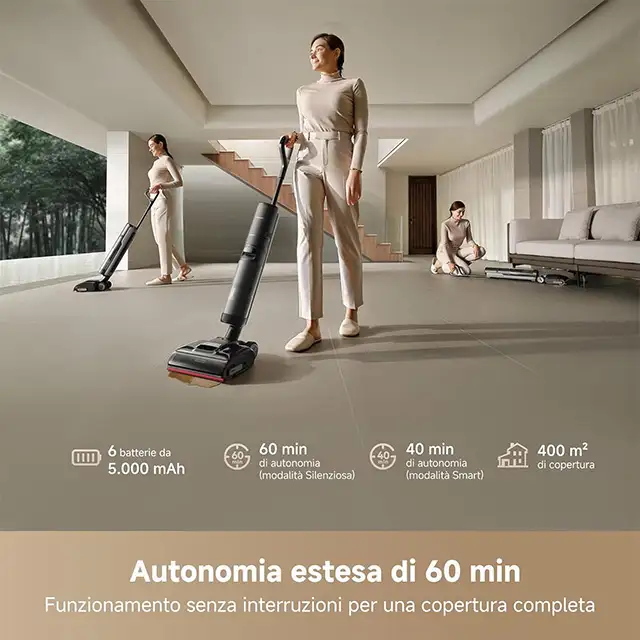 L'aspirapolvere lavapavimenti Dreame H15 Pro con AI