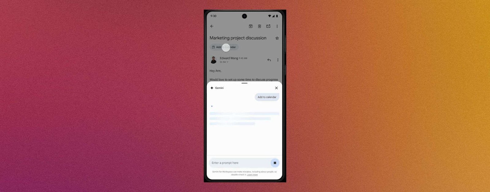 Gemini su Gmail per Android e iOS aggiunge eventi al calendario