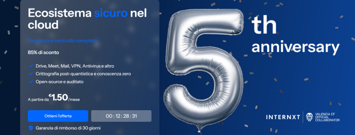 Internxt: cloud storage a vita con sconti fino all'85%