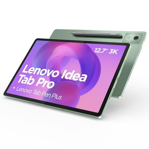 Lenovo Idea Tab Pro, Display 3K da 12.7″ 144Hz, Processore Mediatek Dimenity 8300, RAM 8GB, Memoria 256GB, WiFi 6, Tablet Android 14, Tab Pen inclusa – Seafoam Green