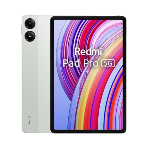 Redmi Pad Pro 5G (Tablet) Con Anello, 2.4GHz Display 12.1″, Batteria da 10.000 mAh, Ricarica rapida 33W, 6GB RAM-128GB ROM, Verde