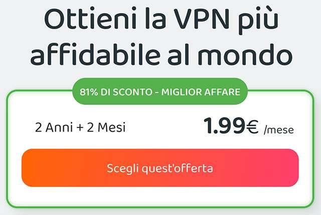 La promozione di Private Internet Access