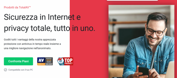 TotalAV: antivirus + VPN in sconto a 39€ per un anno