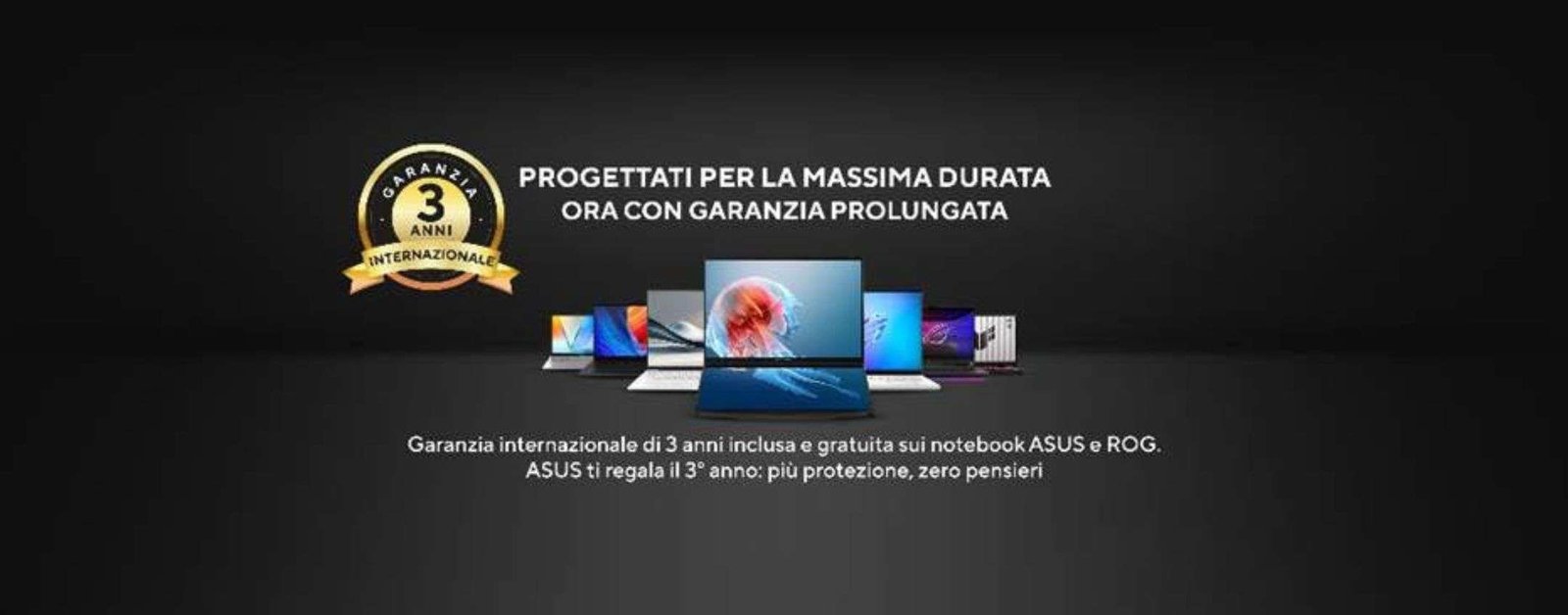 ASUS lancia la garanzia di 3 anni su tutti i notebook