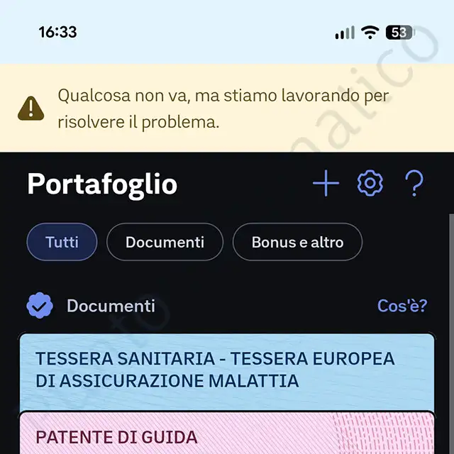Un problema per l'app IO