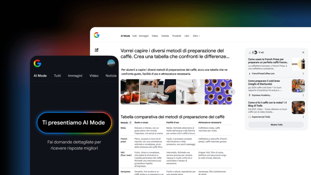 Google AI Mode è disponibile ora anche in italiano