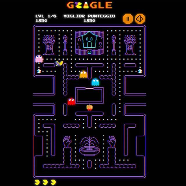 Il Google doodle dedicato a Pac-Man nell'edizione Halloween 2025