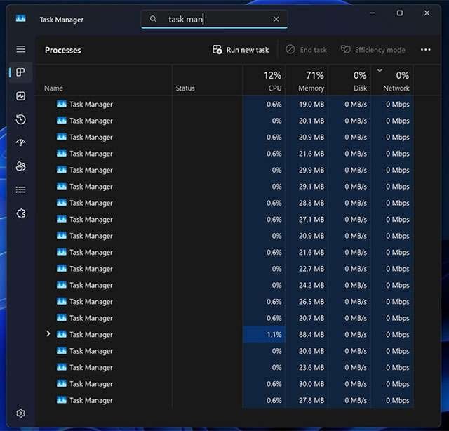 I tanti processi del Task Manager non chiusi correttamente da Windows 11