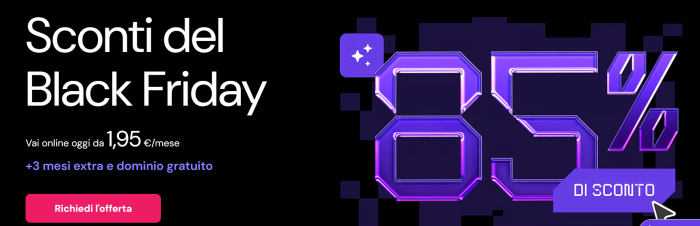 Gli sconti Black Friday di Hostinger: fino all'85% su hosting con AI