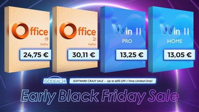 Black Friday 2025: Godeal, licenze Office 2021 Pro a 30,11€ e Win 11 Pro a 13,25€