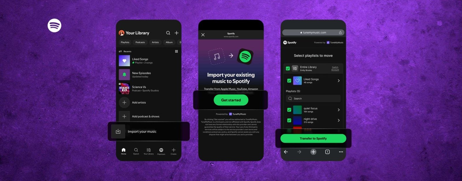 Spotify integra TuneMyMusic per importare playlist da altri servizi
