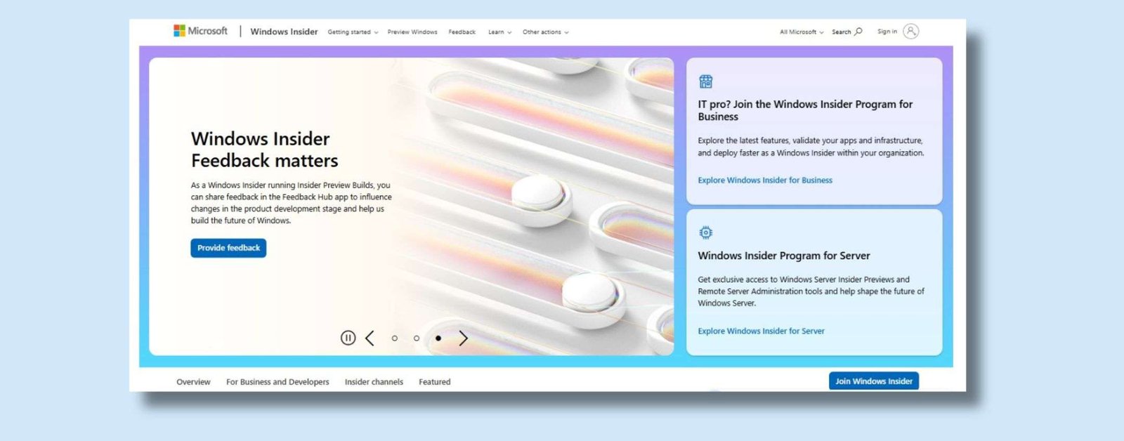 Windows Insider lancia un nuovo sito web, ma il futuro è incerto