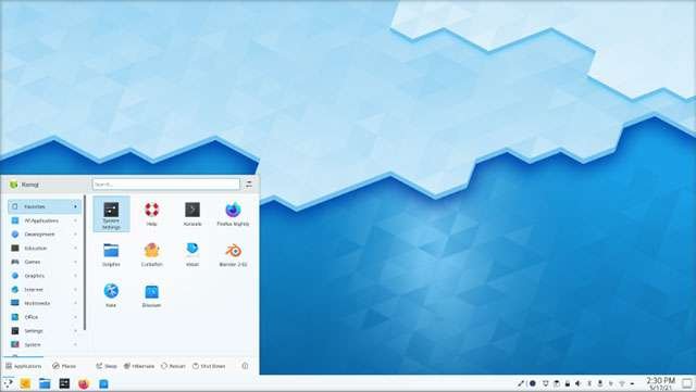 L'interfaccia di openSUSE con ambiente desktop KDE Plasma