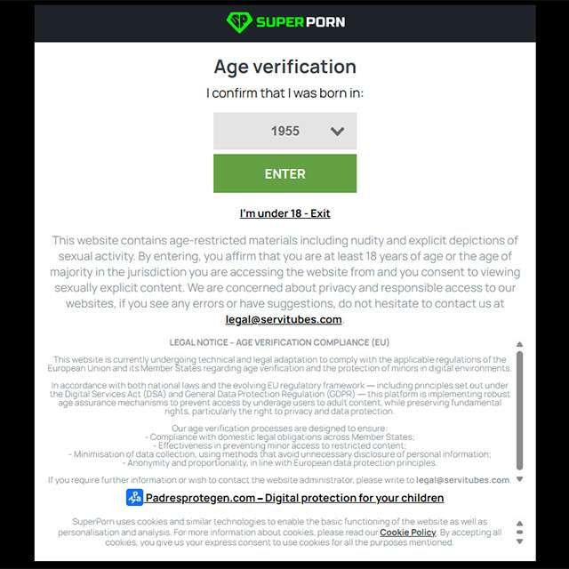 L'age gate di SuperPorn, davvero poco efficace