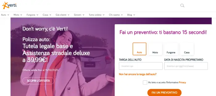 Assicurazione auto online con sconto immediato: -10% sulle polizze di Verti
