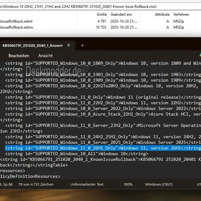 Il riferimento a Windows 11 26H1 rinvenuto all'interno del codice distribuito da Microsoft
