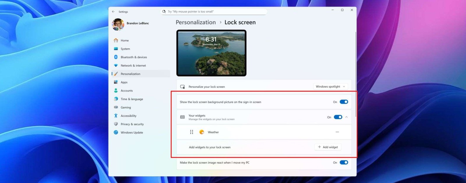 Windows 11, i widget diventano più belli i personalizzabili