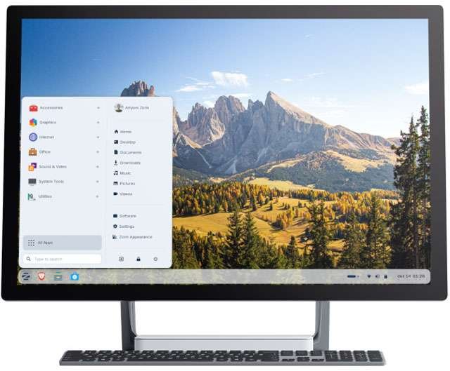 L'interfaccia di Zorin OS 18