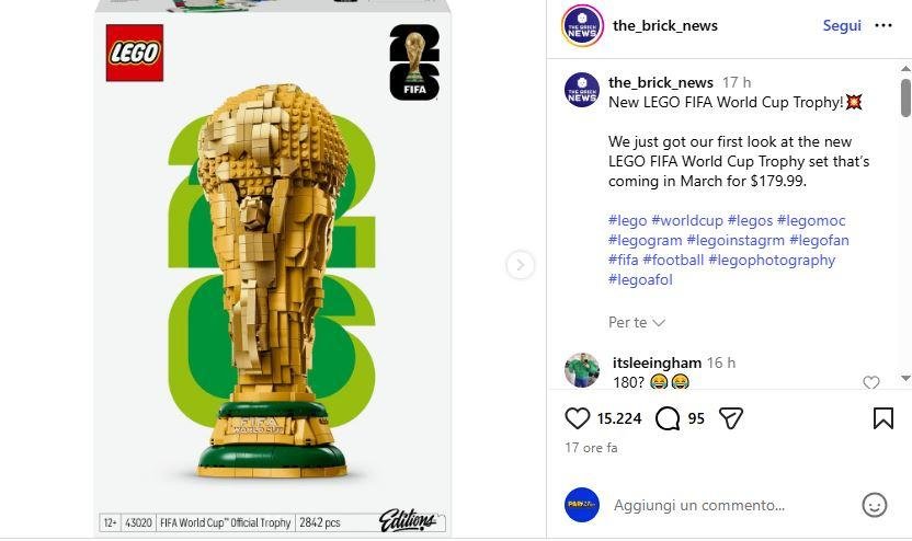 Da marzo in vendita una Coppa del Mondo in formato Lego: tutti i dettagli dell'accordo -