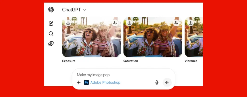 Adobe Photoshop, Express e Acrobat gratis in ChatGPT