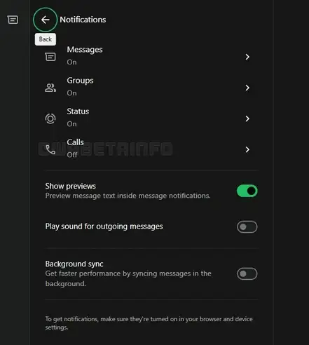 WhatsApp Web notifiche chiamate