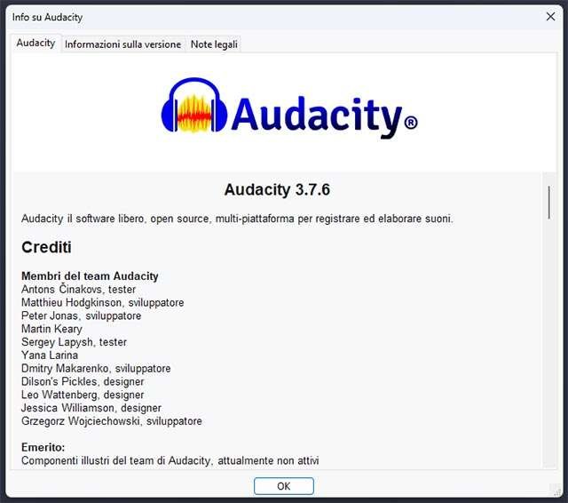 Audacity 3.7.6 è la nuova versione del software