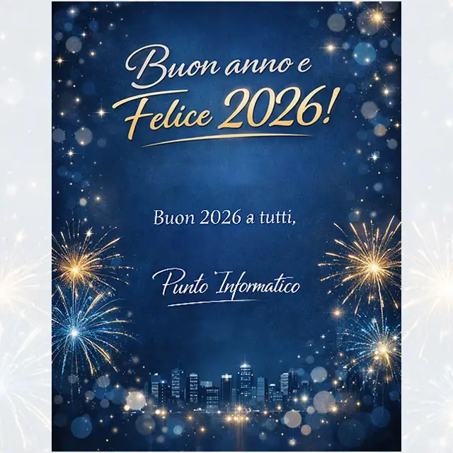 Un biglietto d'auguri per il 2026 creato con l'AI di ChatGPT