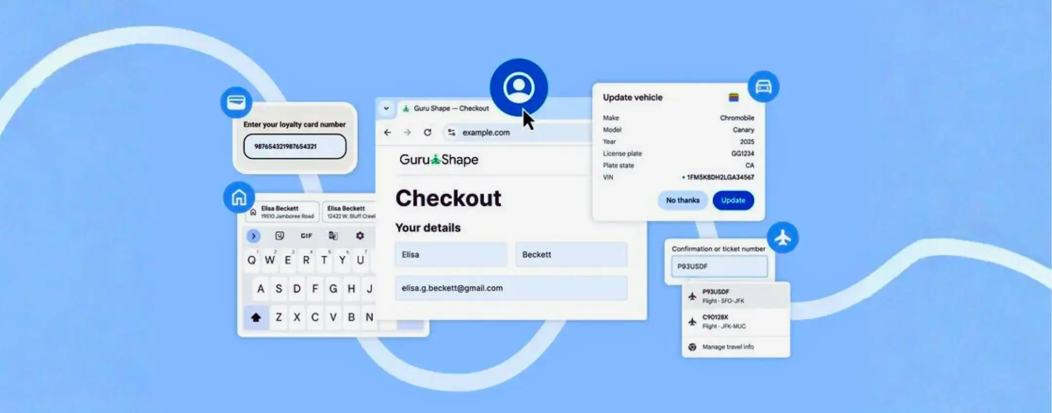 Chrome compila i moduli con i dati da Google Wallet