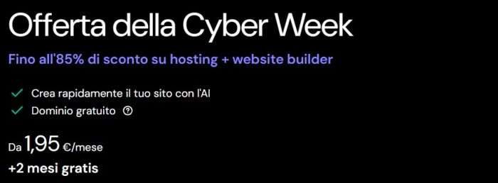Hostinger Cyber Week 2025: crea il tuo sito professionale a soli 1,95€
