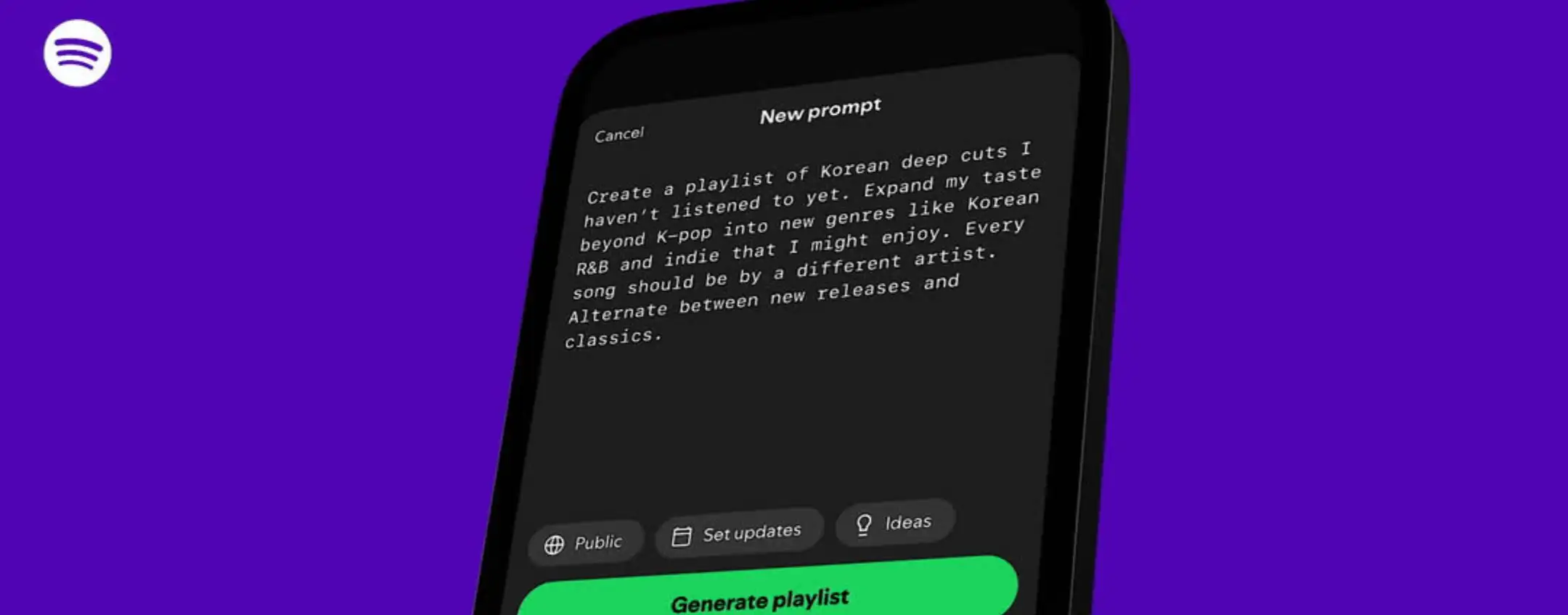 Spotify lancia le playlist suggerite basate su prompt AI