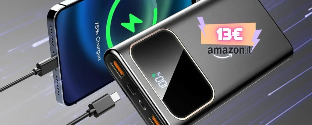 Power Bank 10000mAh, il nuovo modello 2026 ti salva dallo 0% su Amazon