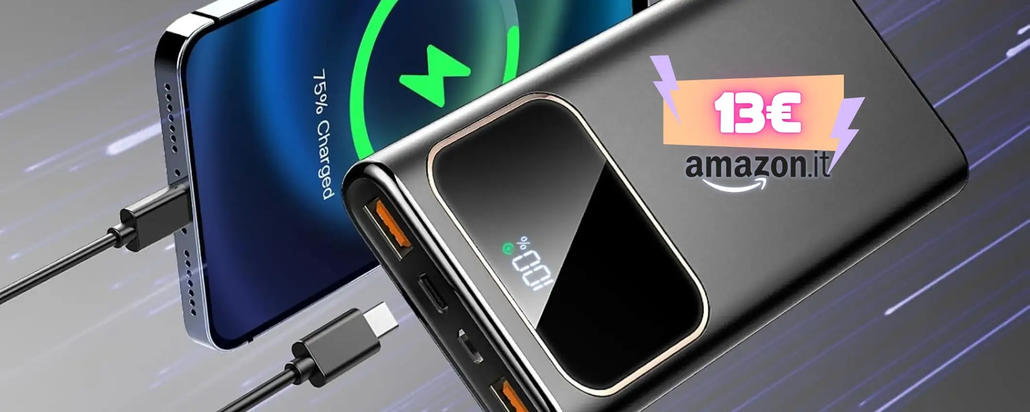 Power Bank 10000mAh, il nuovo modello 2026 ti salva dallo 0% su Amazon