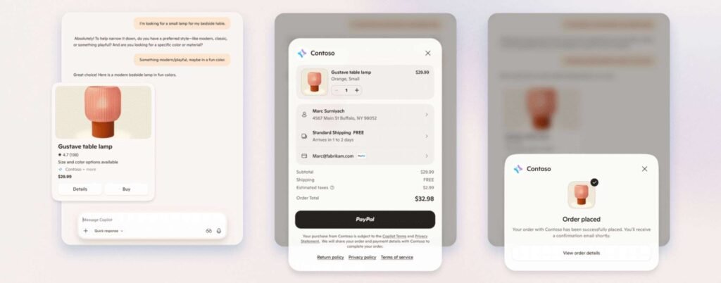 Su Copilot il pulsante "Acquista" per lo shopping dentro la chat