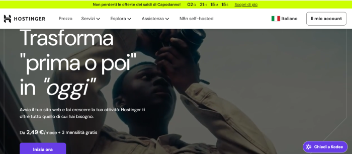 Con i super sconti di Hostinger creare un sito ora costa pochissimo