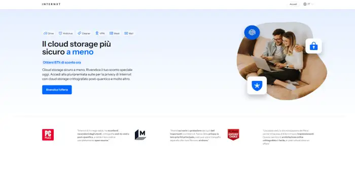 Internxt: cloud sicuro e privacy totale con sconti fino all'87%