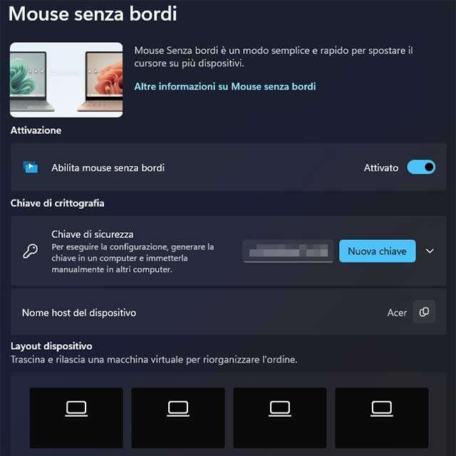 La nuova funzionalità Mouse senza bordi di PowerToys 0.97