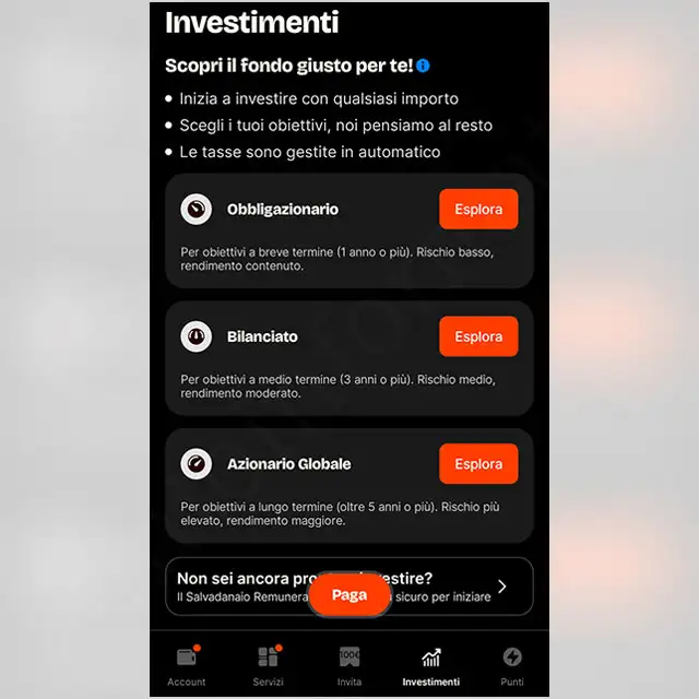 La nuova sezione Investimenti di Satispay